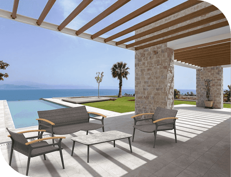 Outdoor sofa exposed set series